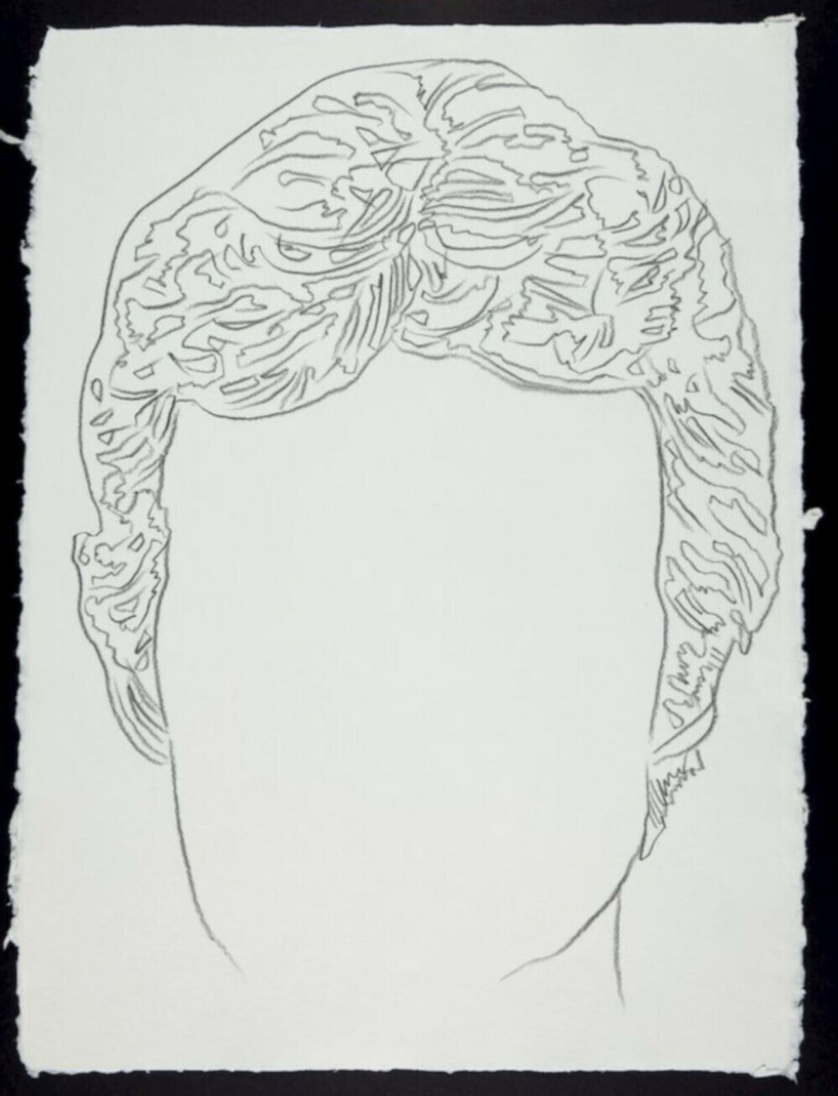 A drawing of a woman's head with a brain in her hair.