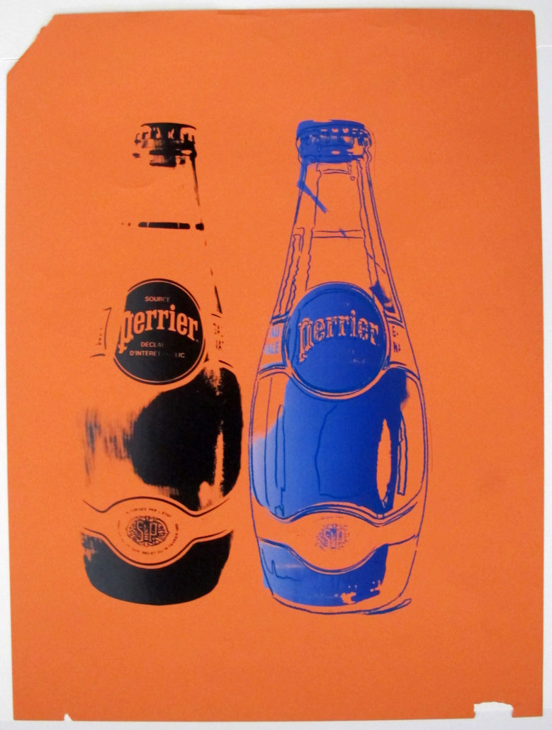 Artwork by Andy Warhol, Perrier, Made of Screenprint on colored graphic paper 