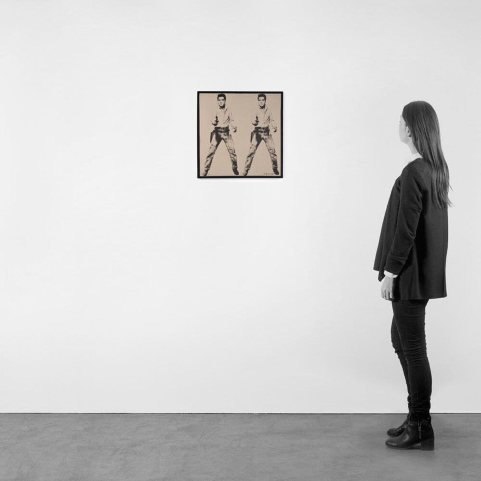 Artwork by Andy Warhol, Platinum Elvis, Made of A Rosenthal transfer-printed plaque in colours 