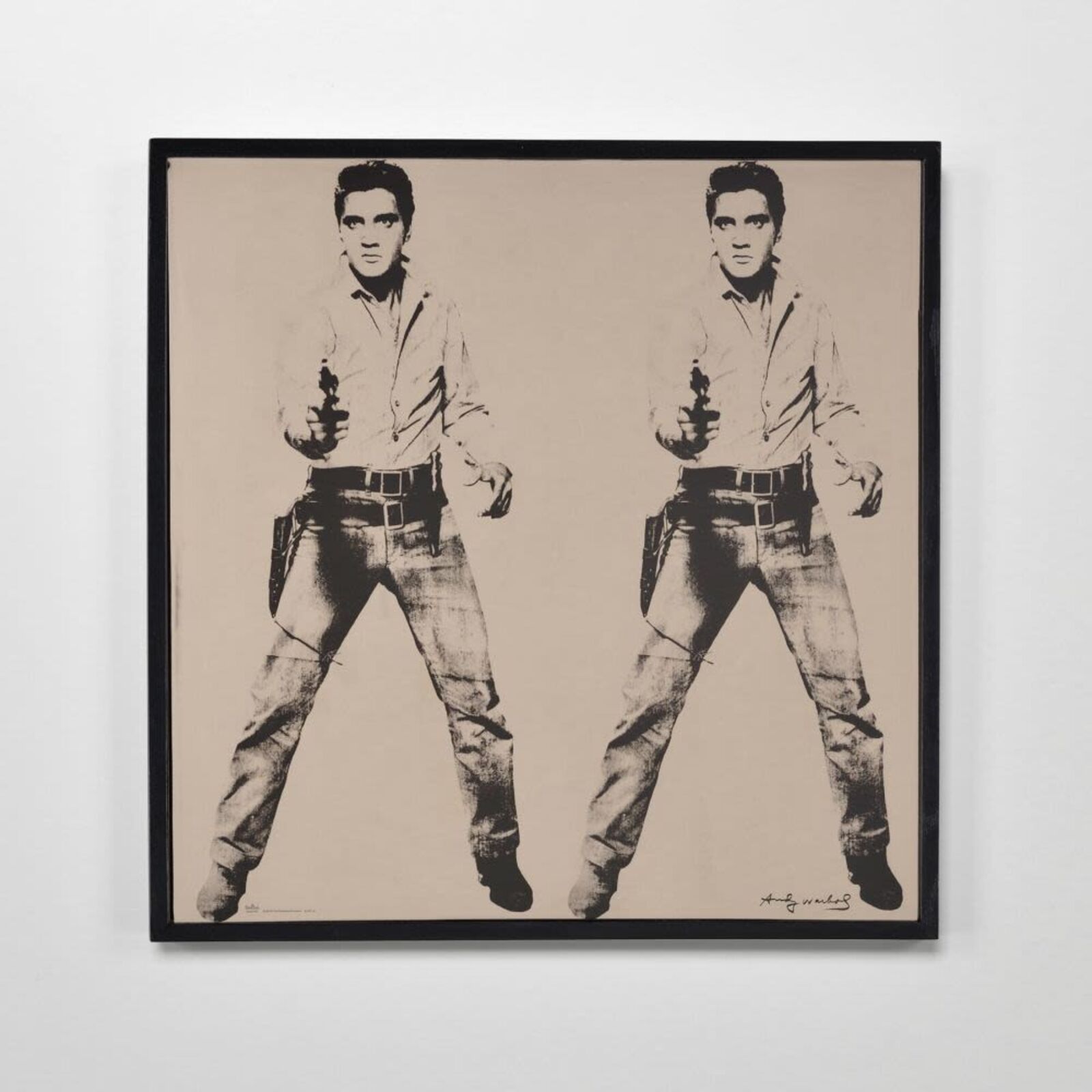 Artwork by Andy Warhol, Platinum Elvis, Made of A Rosenthal transfer-printed plaque in colours 