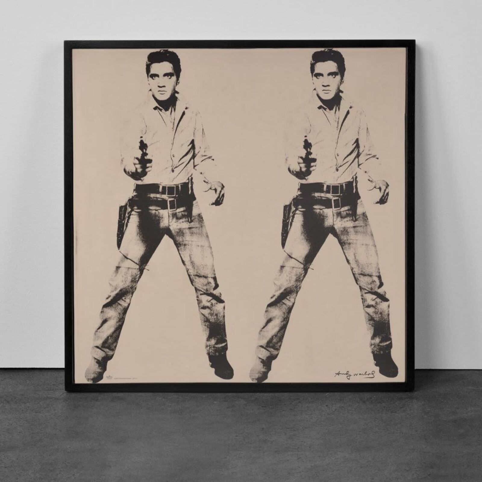 Artwork by Andy Warhol, Platinum Elvis, Made of A Rosenthal transfer-printed plaque in colours 