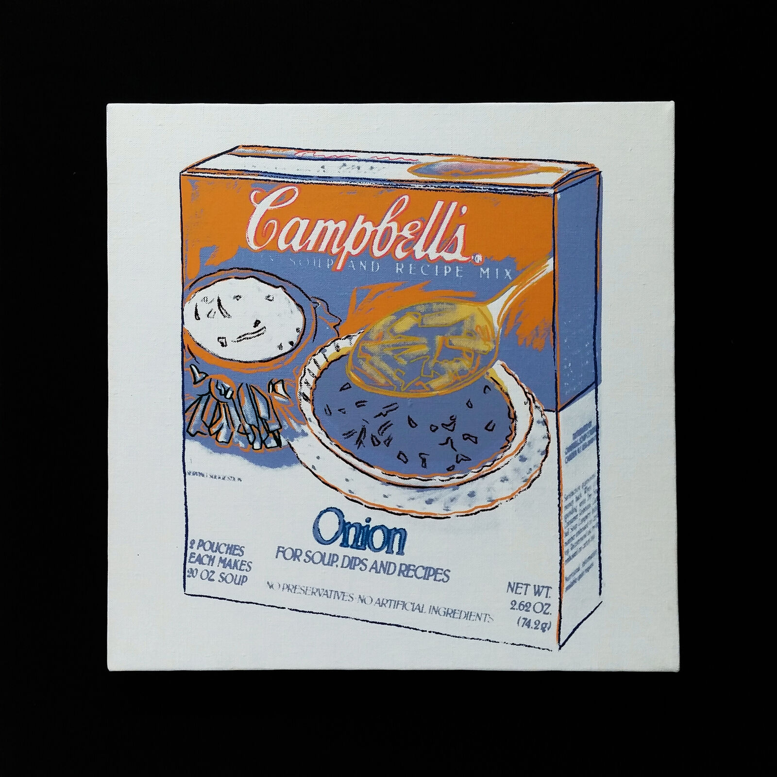 Soup Box - Onion (unique painting on canvas) by Andy Warhol, 1986