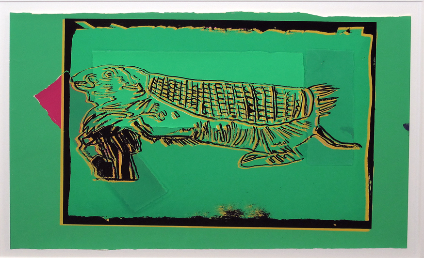 Artwork by Andy Warhol, Vanishing Animals – Mouse Armadillo, Made of Unique colored paper, collage and silkscreen 
