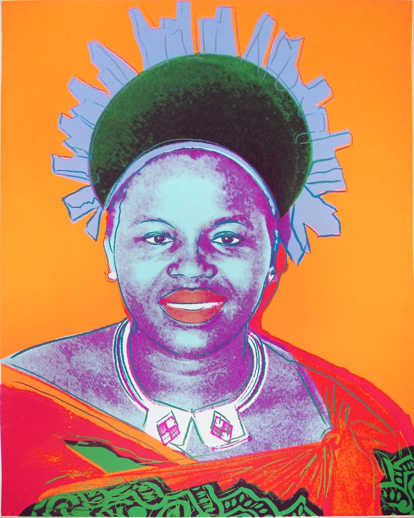 A painting of a woman wearing a green hat.