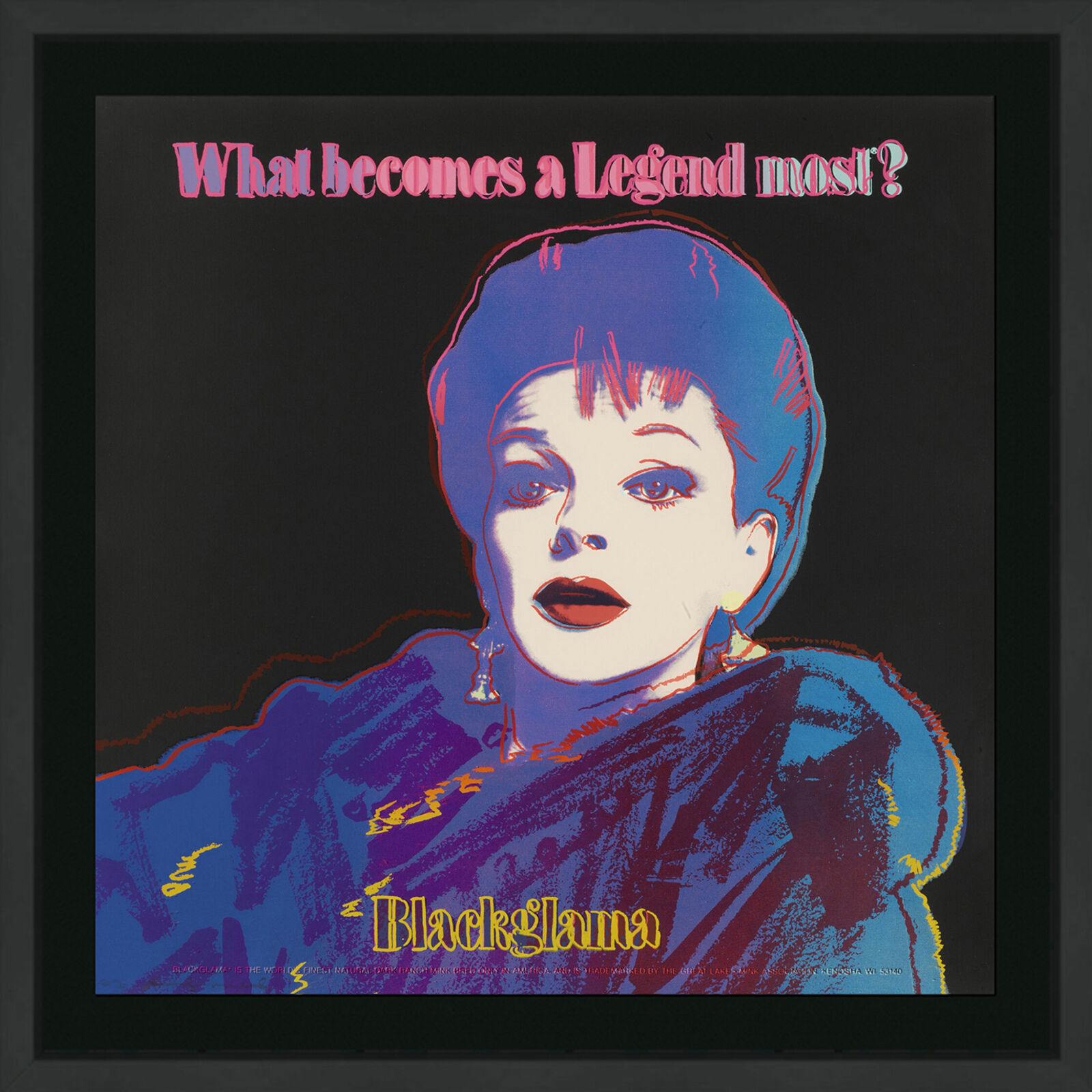 Artwork by Andy Warhol, ADS: BLACKGLAMA (JUDY GARLAND) FS II.351, Made of Screenprint On Lenox Museum Board 