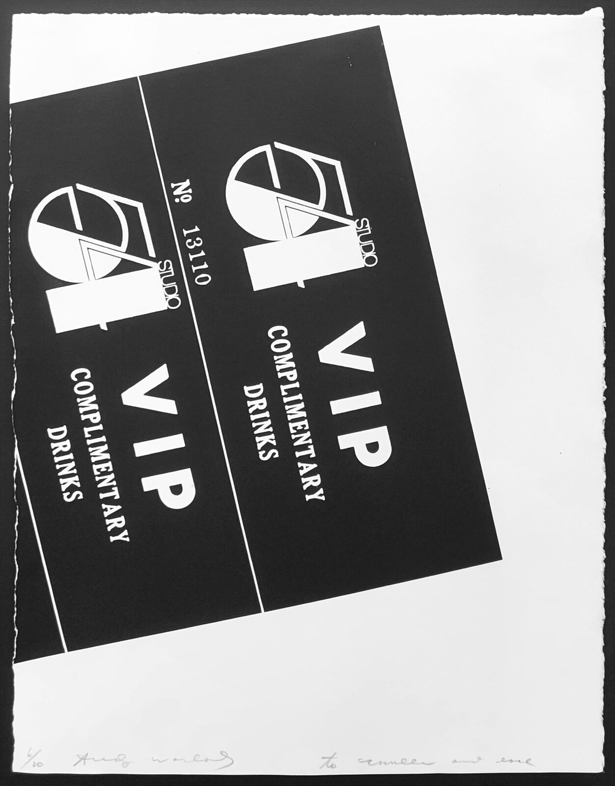 Artwork by Andy Warhol, STUDIO 54 COMPLIMENTARY DRINKS FS IIIA.16A, Made of Screen Print 