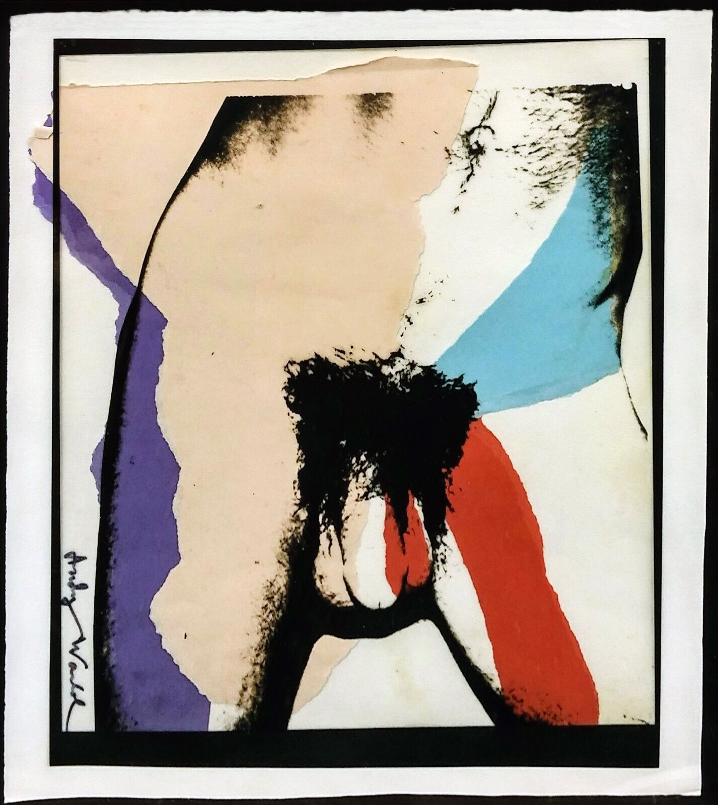 Artwork by Andy Warhol, UNTITLED (TORSO), Made of Photo Transfer On Acetate And Colored Paper Mounted On Paper 