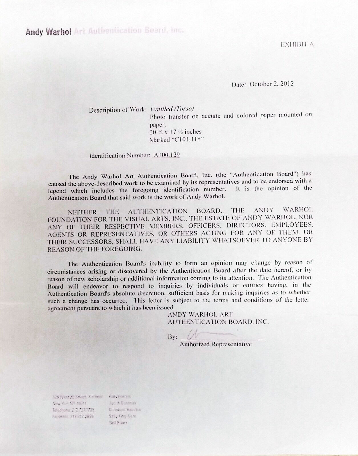 Artwork by Andy Warhol, UNTITLED (TORSO), Made of Photo Transfer On Acetate And Colored Paper Mounted On Paper 