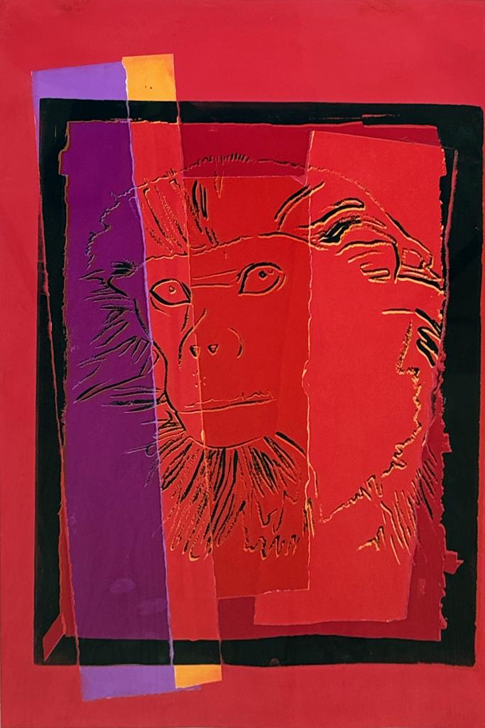 Artwork by Andy Warhol, Vanishing Animals: Douc Langur, Made of Unique screenprint in colors with collage on Lenox Museum Board 