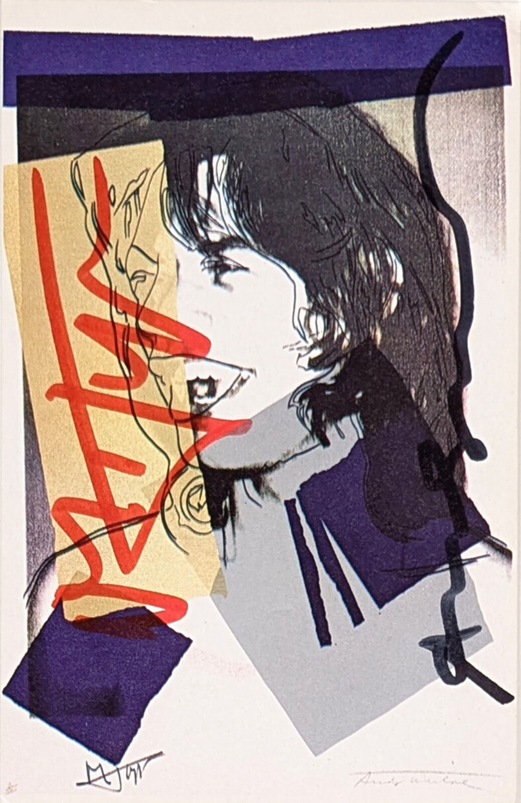 Artwork by Andy Warhol, MICK JAGGER INVITATION, Made of Offset Lithograph In Colors 