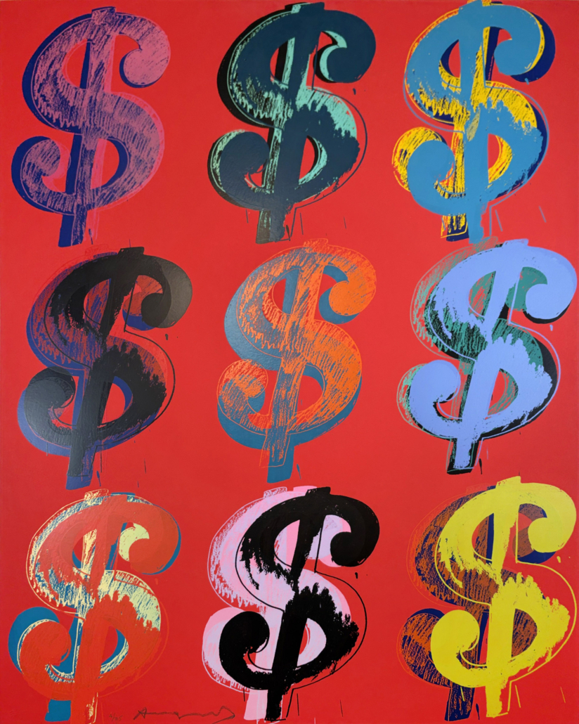 Artwork by Andy Warhol, $ (9), II.285, Made of Screenprint on Lenox Museum Board 