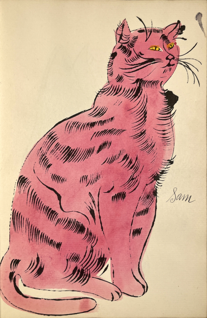 Artwork by Andy Warhol, 25 Cats Name[d] Sam and One Blue Pussy, IV.56B, Made of Offset lithograph and watercolor on paper 