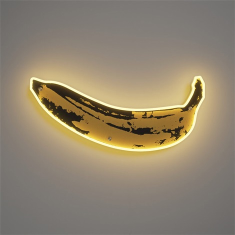 Artwork by Andy Warhol, Banana LED Neon Sign, Made of LED neon artwork with energy-efficient tubing, full board backing 