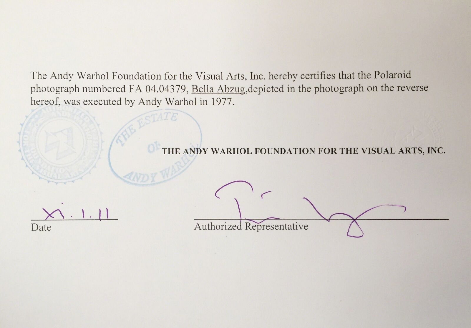 Artwork by Andy Warhol, Bella Abzug, Made of Polaroid 