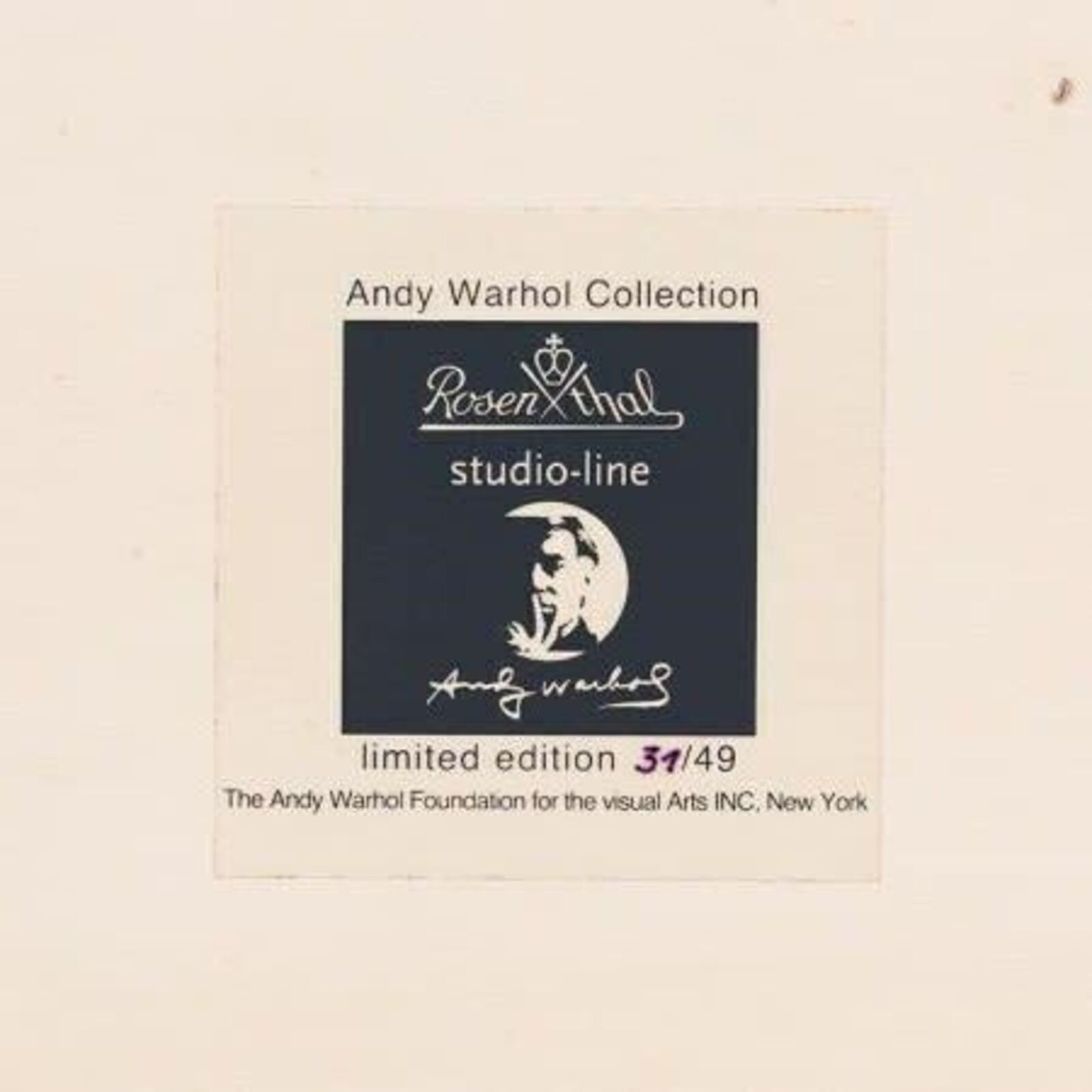 Artwork by Andy Warhol, Blue Horse, Made of Porcelain, printed decor in colors, in wooden frame 