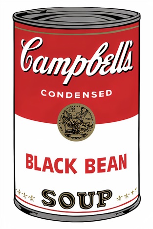 Artwork by Andy Warhol, Campbell's Soup Can 11.44 (Black Bean), Made of Silkscreen on Museum Board 