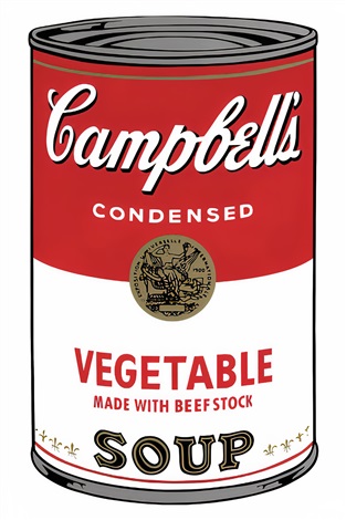 Artwork by Andy Warhol, Campbell's Soup Can 11.48 (Vegetable), Made of Silkscreen on Museum Board 