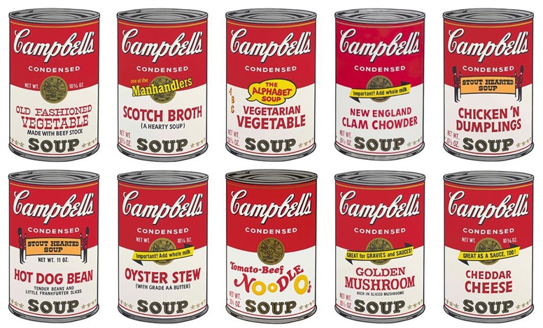 Artwork by Andy Warhol, Campbell's Soup Can II Portfolio (10 prints), Made of Silkscreen on Museum Board 