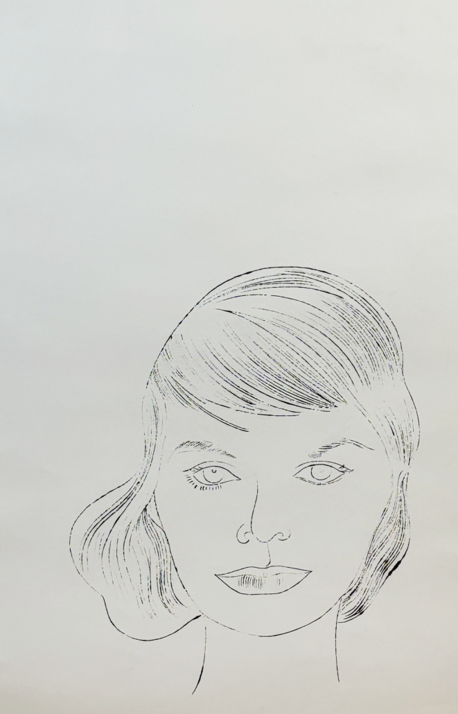 Artwork by Andy Warhol, Female Head, Made of Unique blotted ink line drawing, on wove paper 