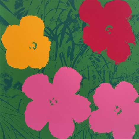 Artwork by Andy Warhol, Flowers 11.68, Made of Silkscreen on Museum Board 