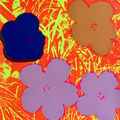 Artwork by Andy Warhol, Flowers 11.69, Made of Silkscreen on Museum Board 