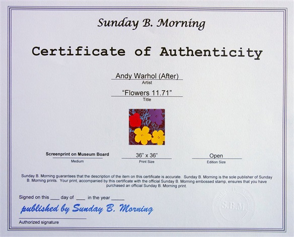 Artwork by Andy Warhol, Flowers 11.71, Made of Silkscreen on Museum Board 