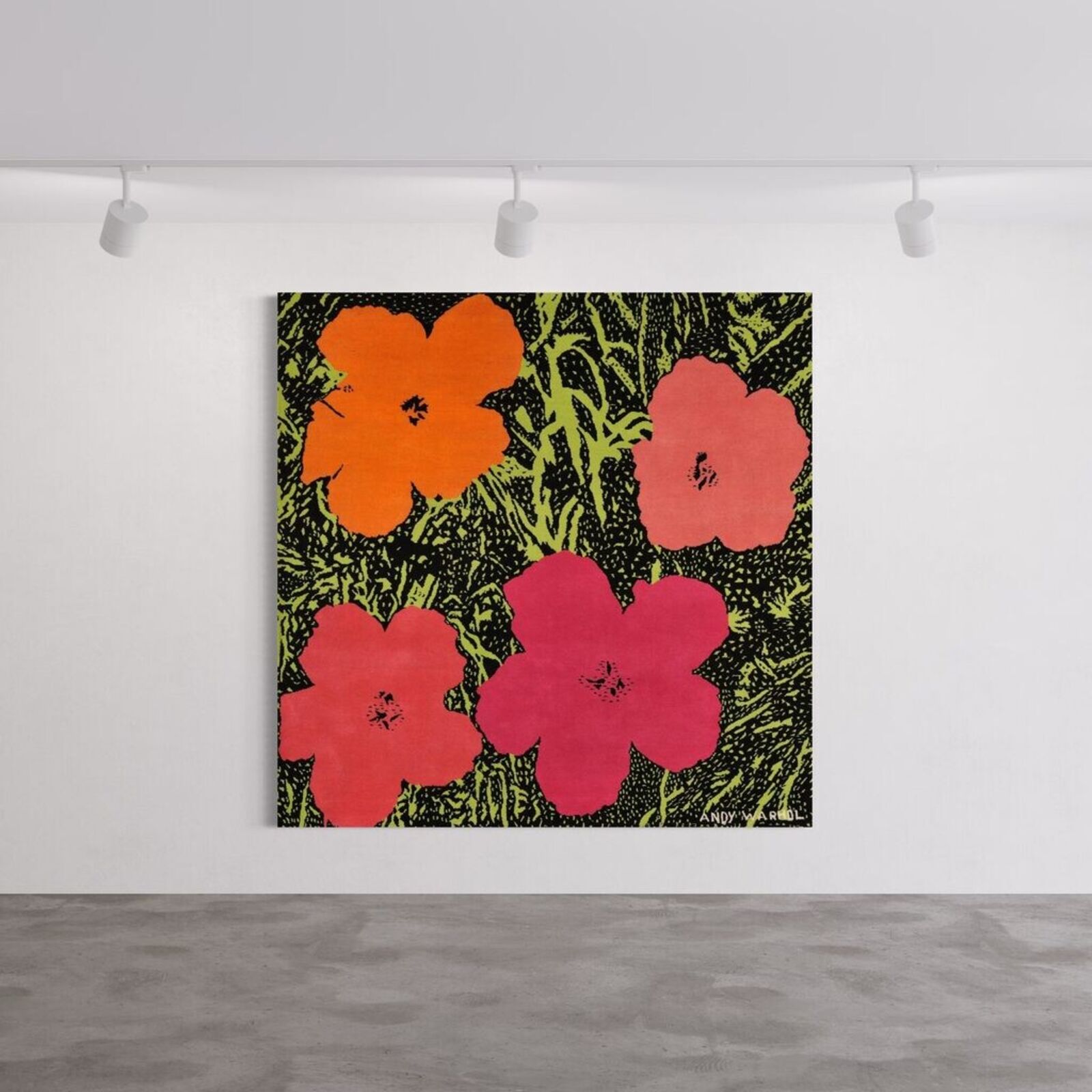 Artwork by Andy Warhol, Flowers, Made of Hand woven wool tapestry 