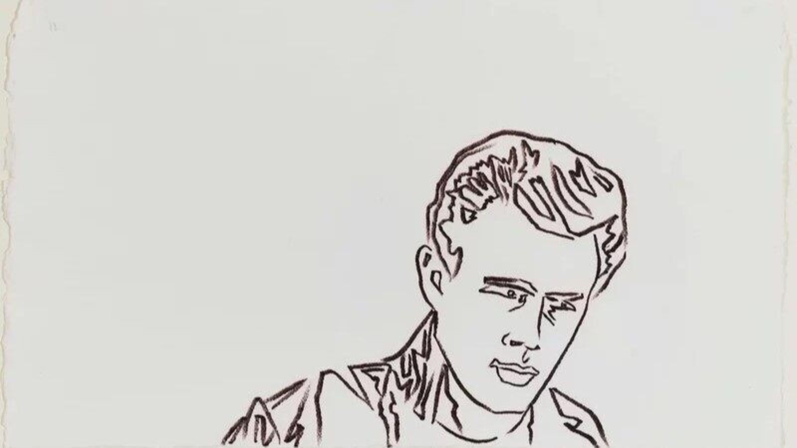 Artwork by Andy Warhol, James Dean, Made of Felt-tip drawing on heavy paper 