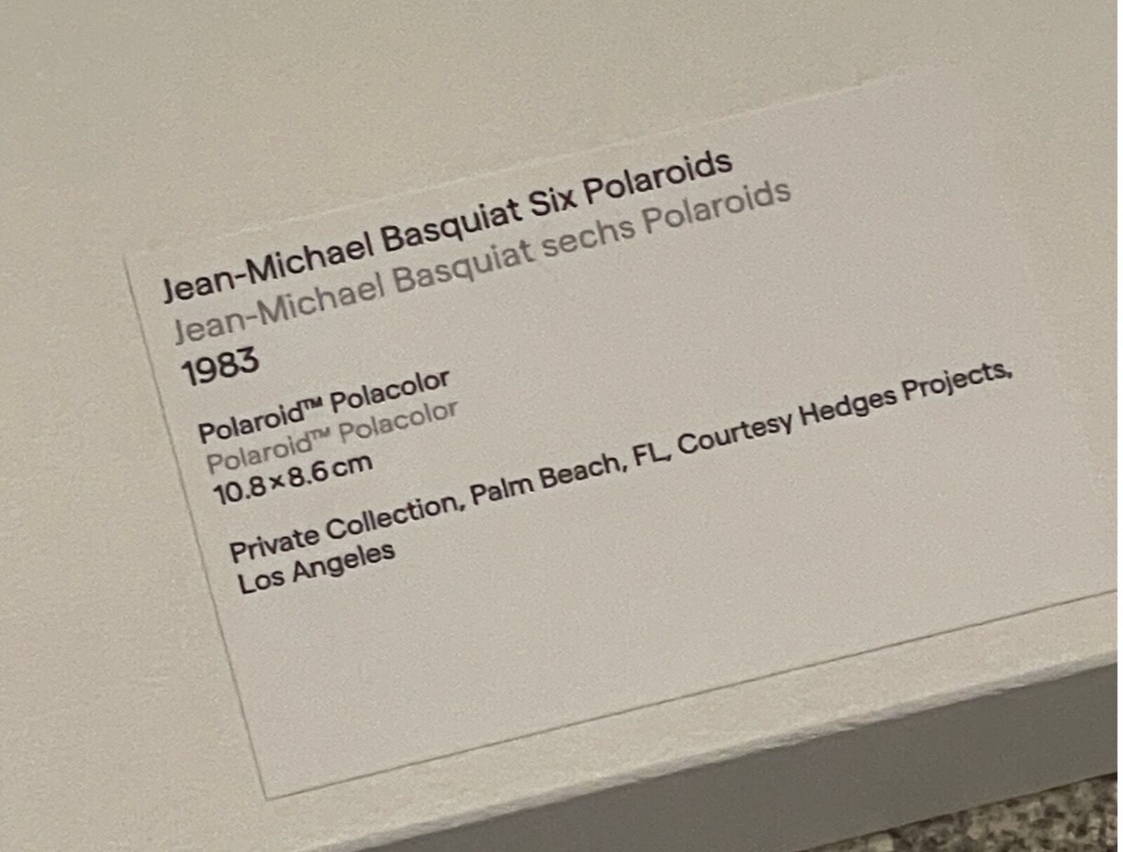 Artwork by Andy Warhol, Jean-Michel Basquiat (Six Polaroids), Made of Polaroid Polacolor 