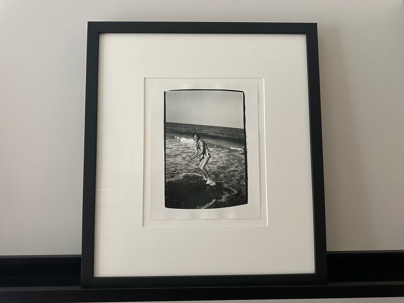Artwork by Andy Warhol, Jon Gould Playing in Surf in Palm Beach, Made of Unique silver gelatin print 