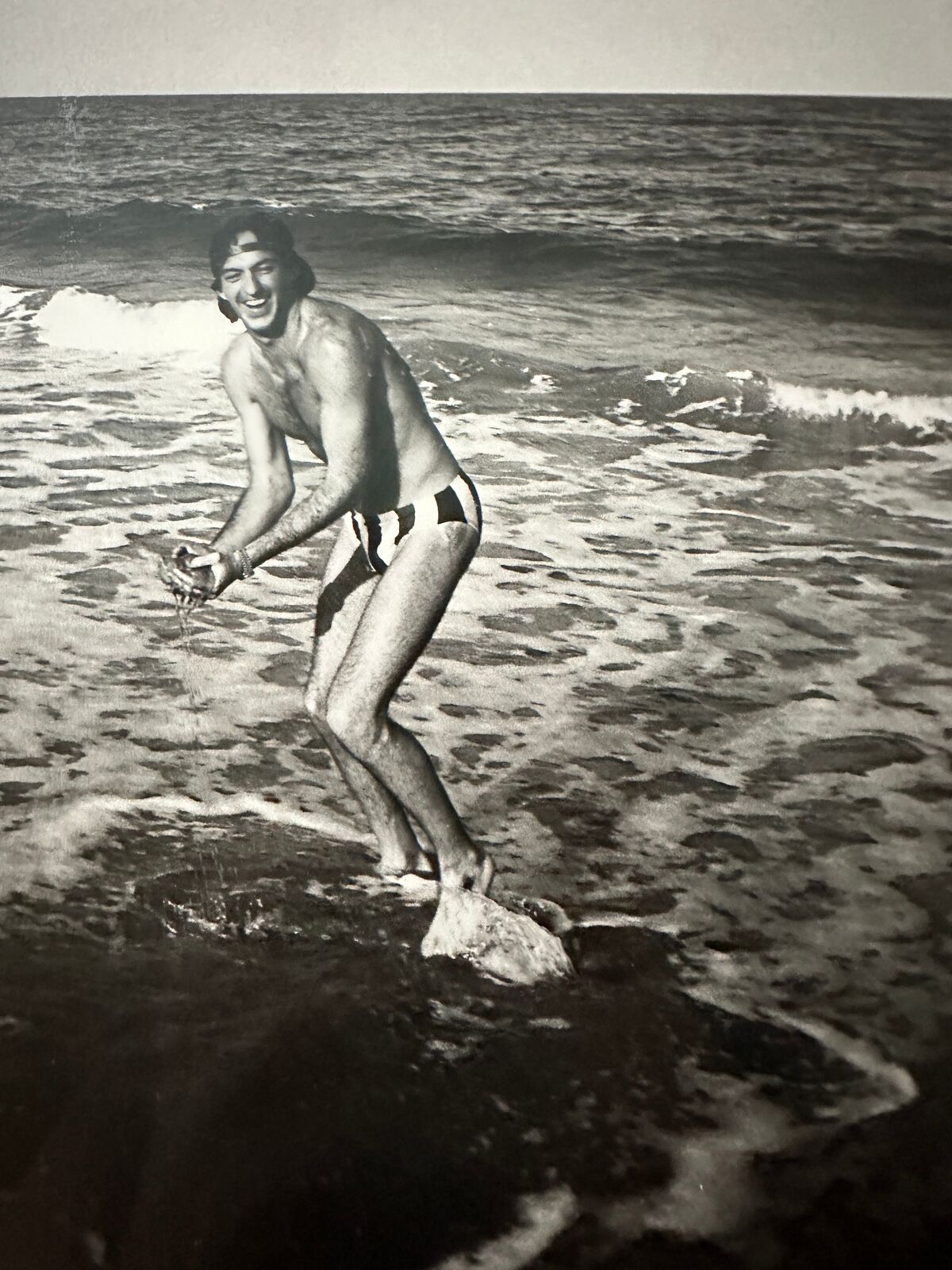 Artwork by Andy Warhol, Jon Gould Playing in Surf in Palm Beach, Made of Unique silver gelatin print 