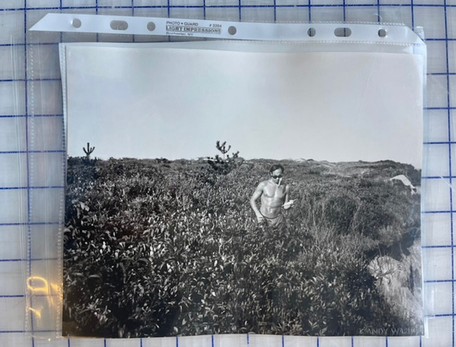 Artwork by Andy Warhol, Jon Gould walking along cliff and on the beach in Montauk, Made of Unique silver gelatin print 