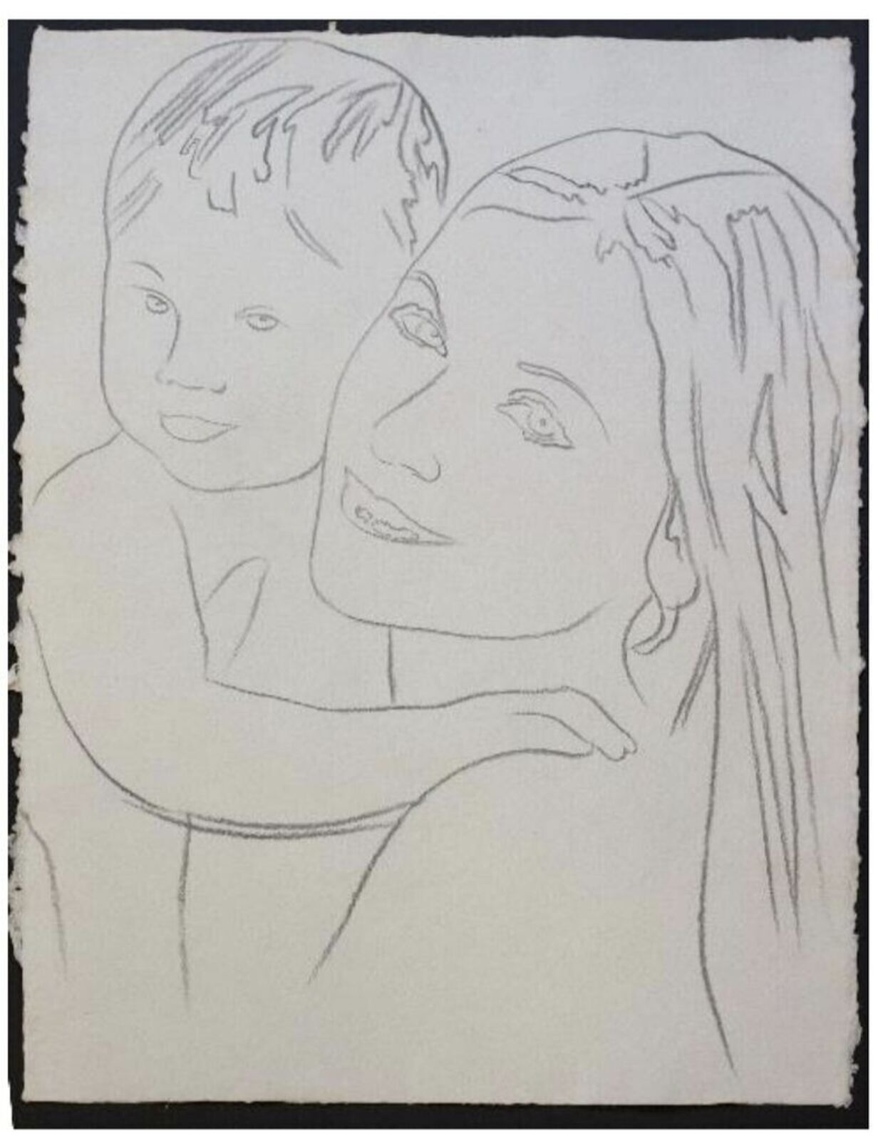 Artwork by Andy Warhol, Madonna with Child, Made of Graphite drawing on firm laid paper 