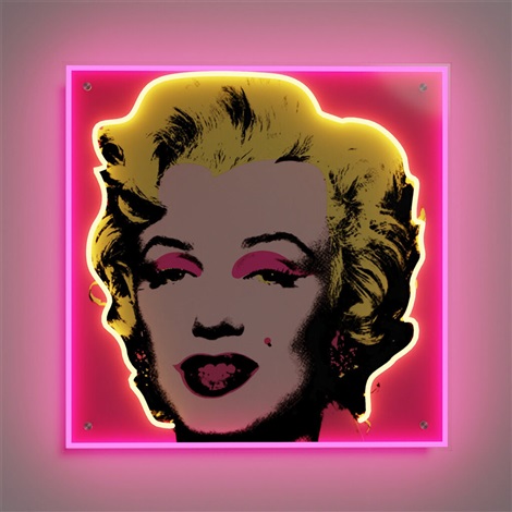 Artwork by Andy Warhol, Marilyn Small LED Neon Sign, Made of LED neon artwork with energy-efficient tubing, full board backing 
