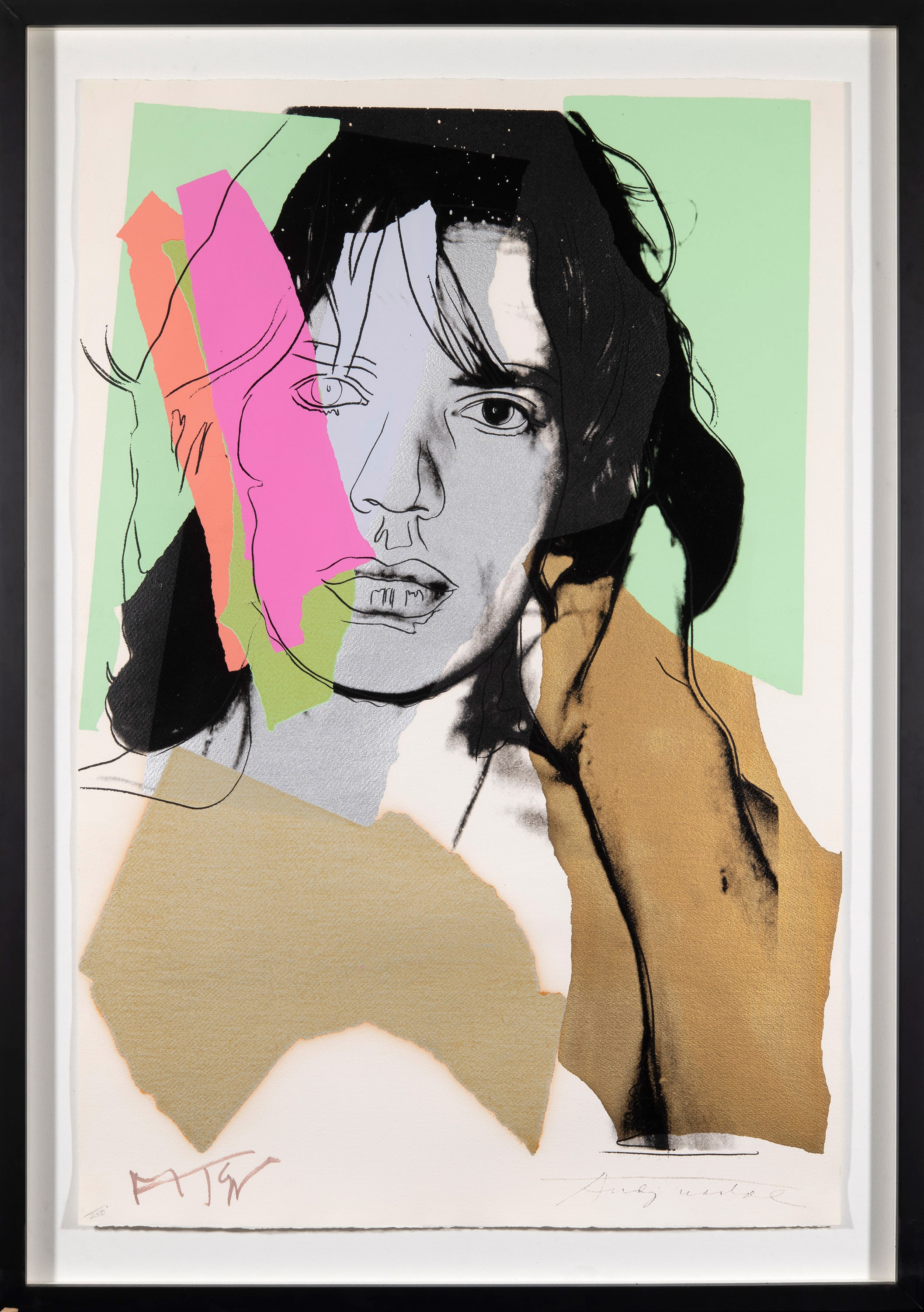 Artwork by Andy Warhol, Mick Jagger (F & S II.140), Made of Screenprint on Arches Aquarelle (rough) paper 
