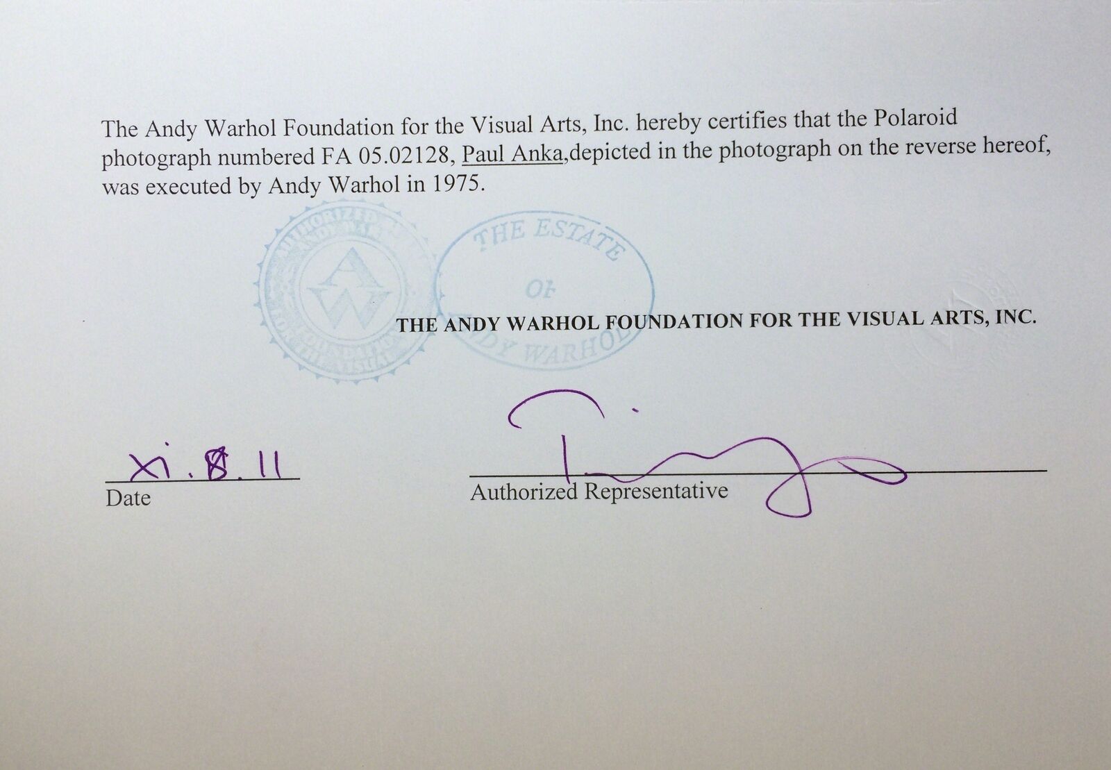 Artwork by Andy Warhol, Paul Anka, Made of Polaroid 