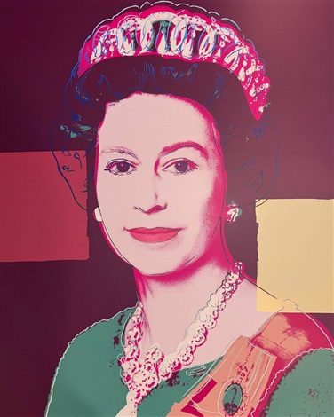Artwork by Andy Warhol, Queen Elizabeth II of the United Kingdom 335, Made of Silkscreen on Museum Board 