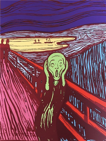 Artwork by Andy Warhol, The Scream - Green, Made of Silkscreen on Museum Board 