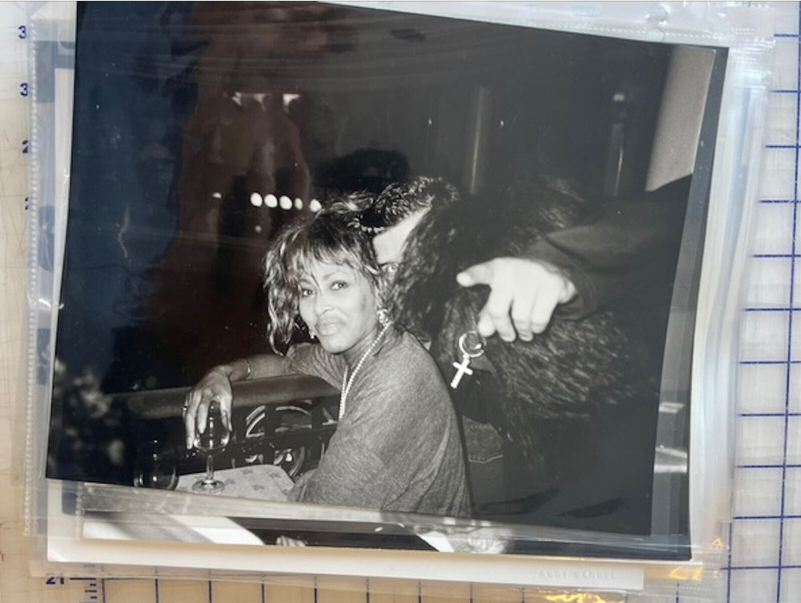 Artwork by Andy Warhol, Tina Turner on Nightclub Balcony, Made of Unique silver gelatin print 