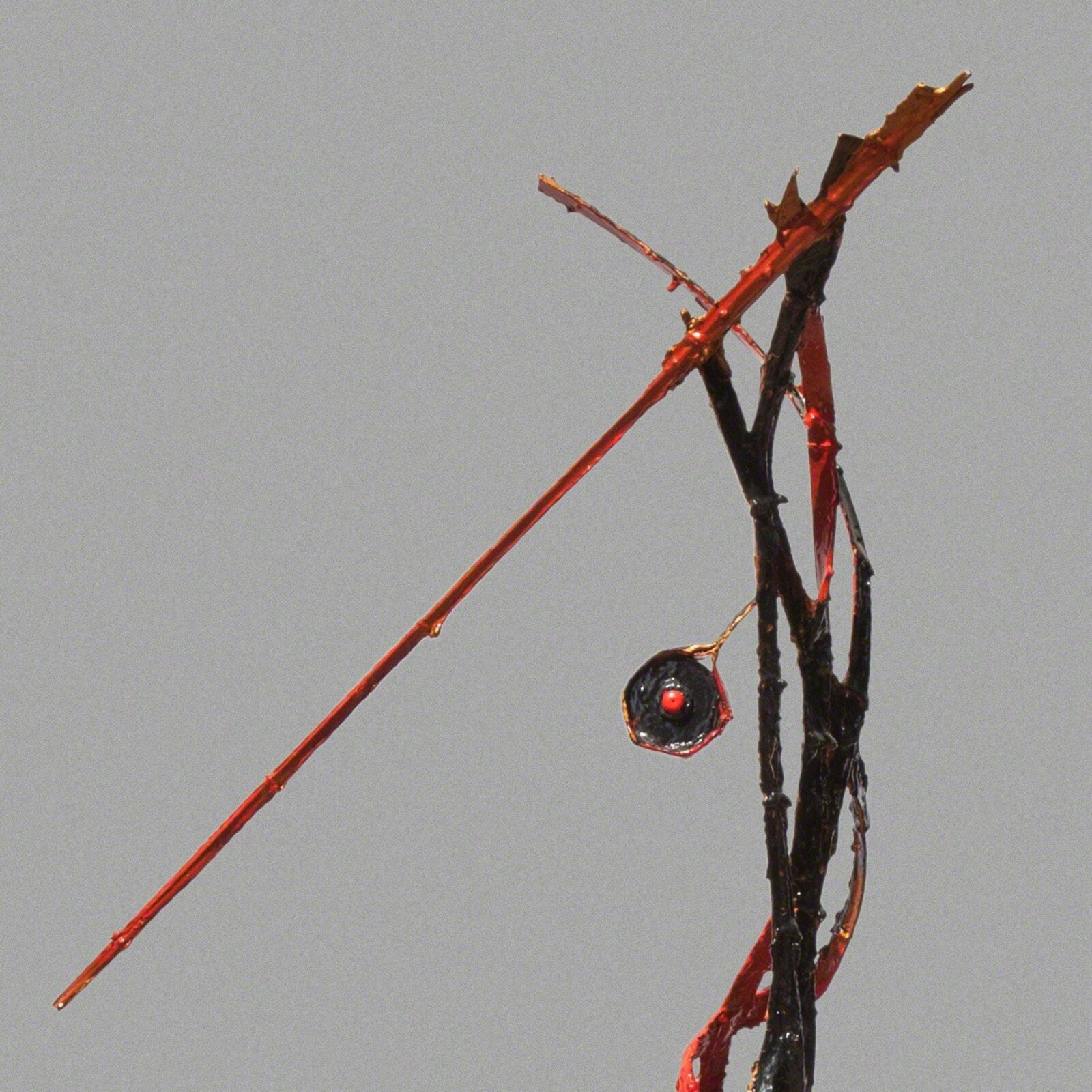 Artwork by Angelo Canevari, Picador (Bullfighter) - Resin and metal orange sculpture by Italian sculptor Angelo Canevari, Made of Automotive Paint, Card Board, Resin, Metal 