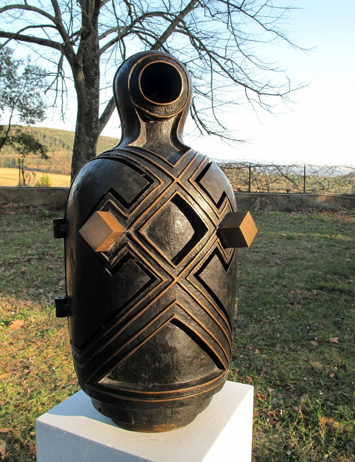Canopo - Bronze metal sculpture with opening elements by Italian sculptor Angelo Canevari by Angelo Canevari, circa 1990