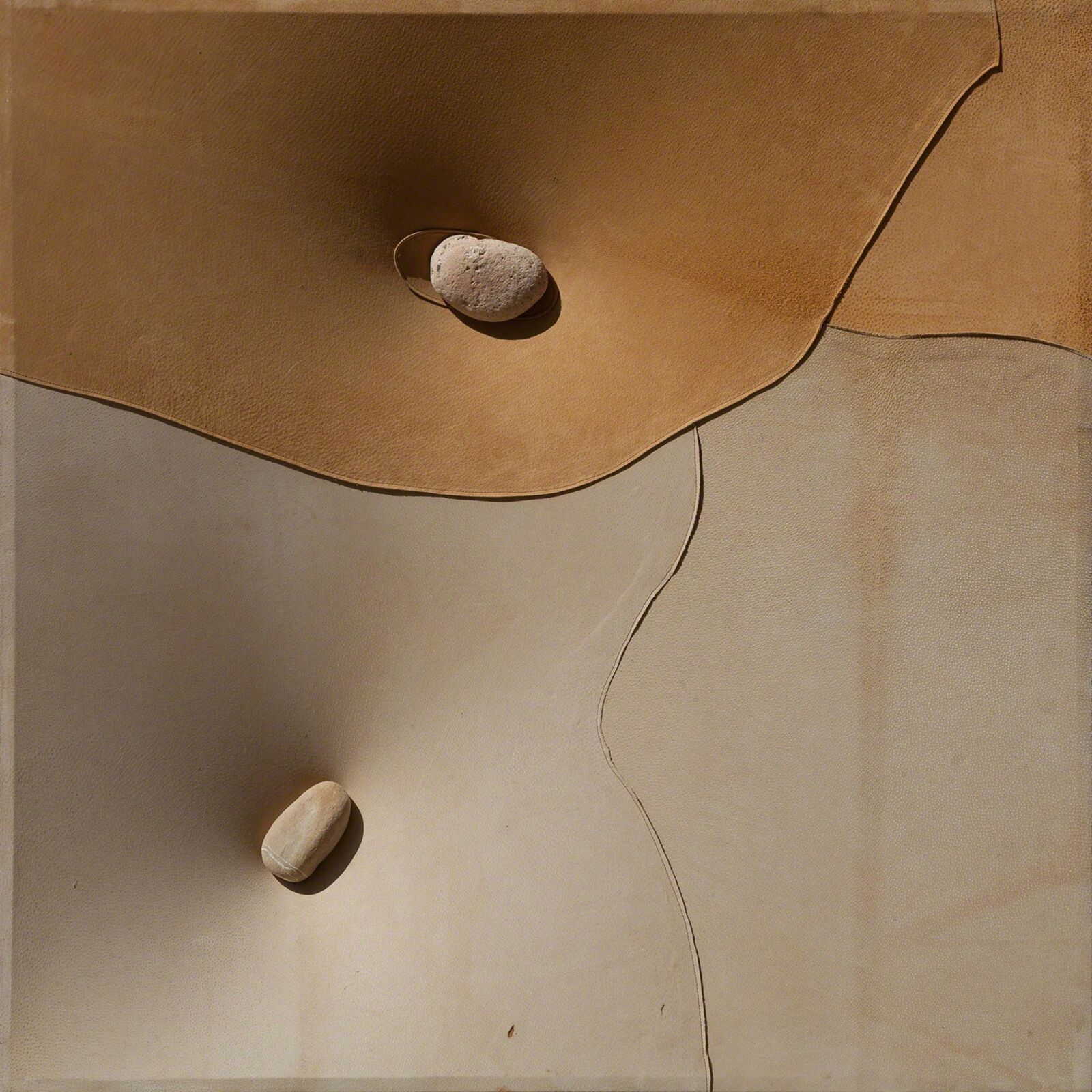 Mirabile ( Enchanting ) - Leather and stone sculpture by Italian sculptor Angelo Canevari by Angelo Canevari, 1984