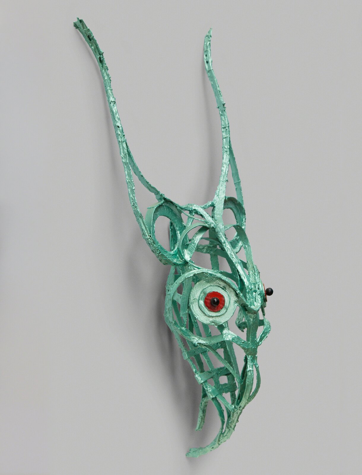 Artwork by Angelo Canevari, Bucranium, Made of Automotive Paint, Cardboard, Rasin, Metal 