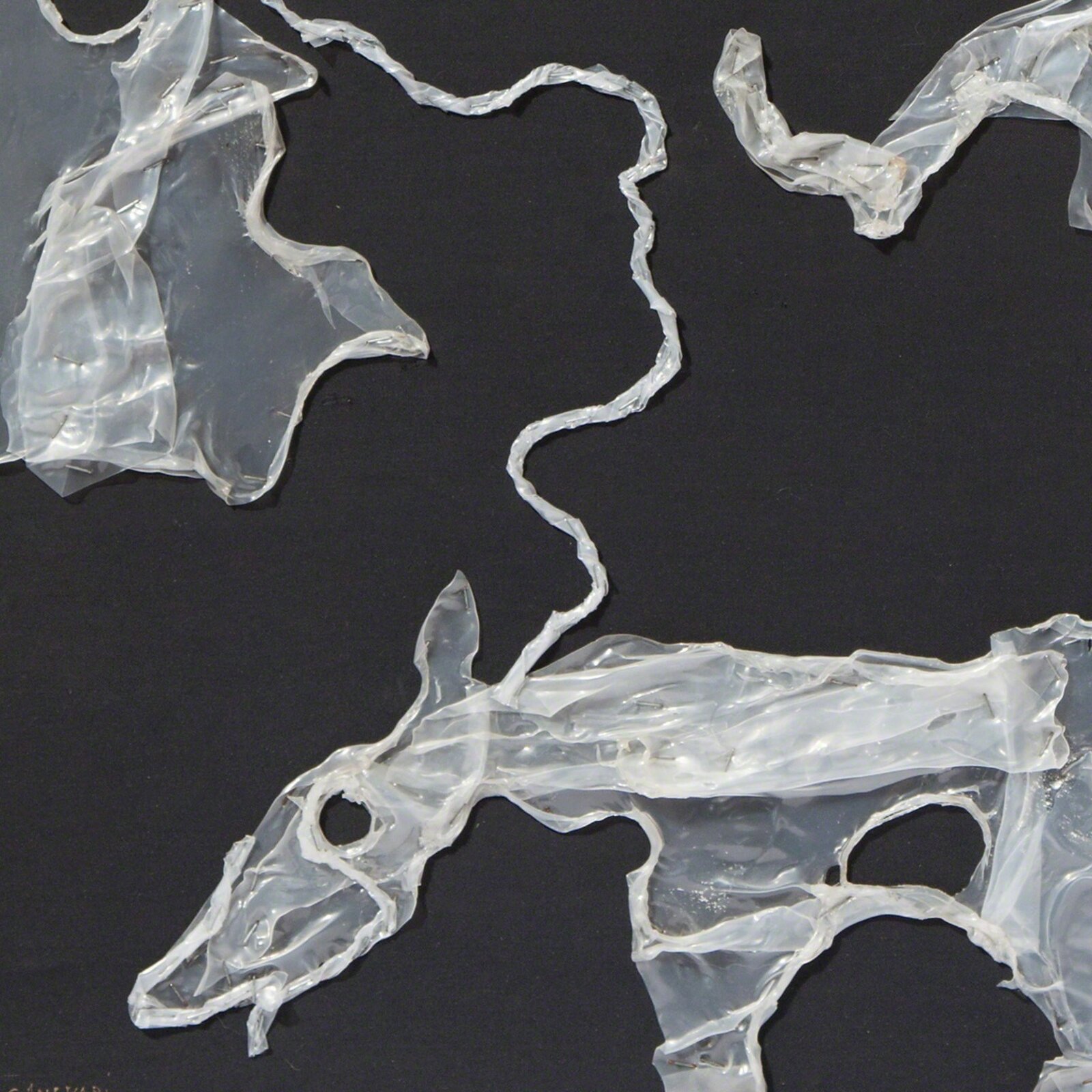 Artwork by Angelo Canevari, Lady walking her dog in a windy day, Made of Plastic on Canvas 