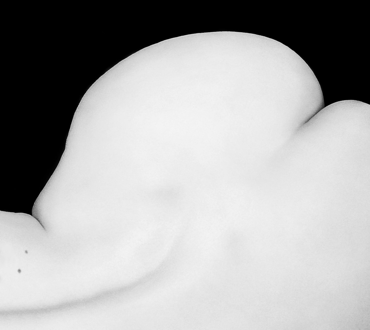 A black and white photo of a woman's torso.
