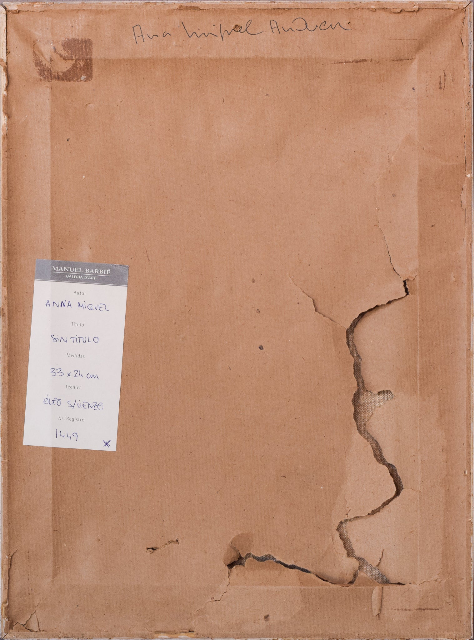 A piece of paper with a hole in it.
