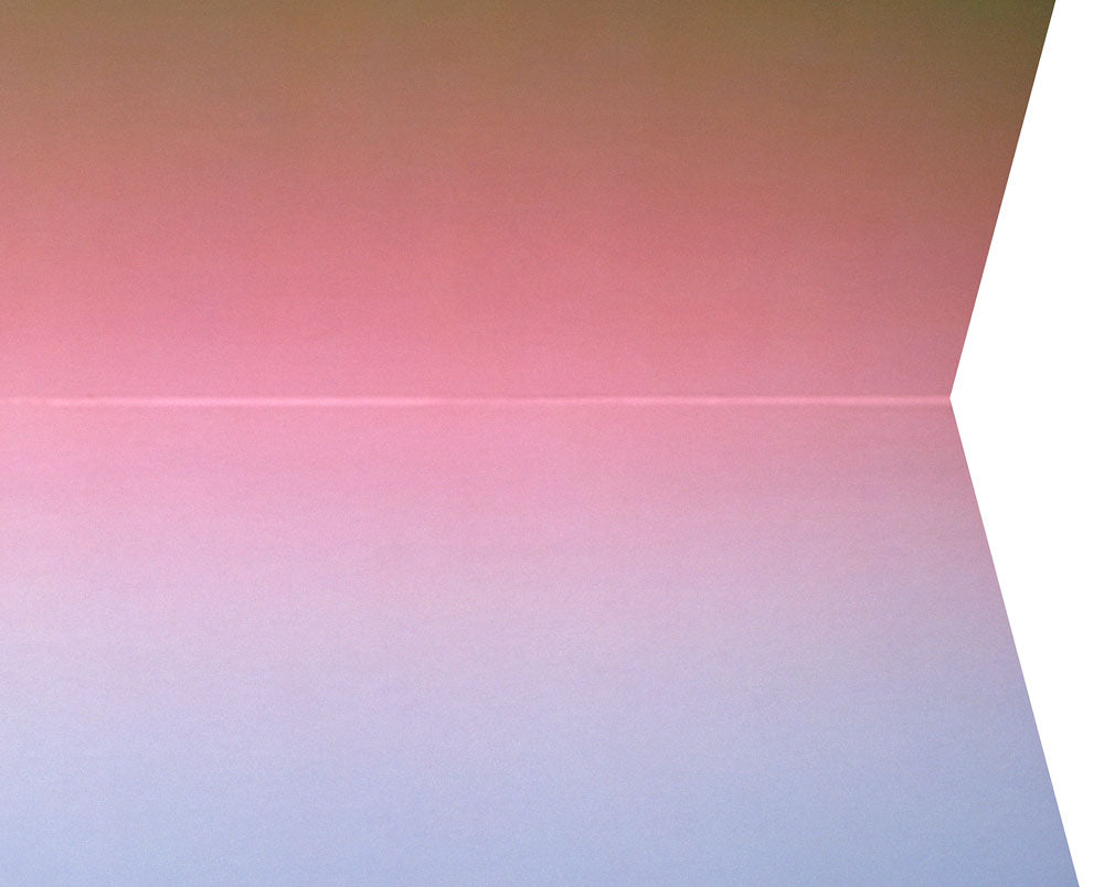 A picture of a pink and green abstract painting on a white background.