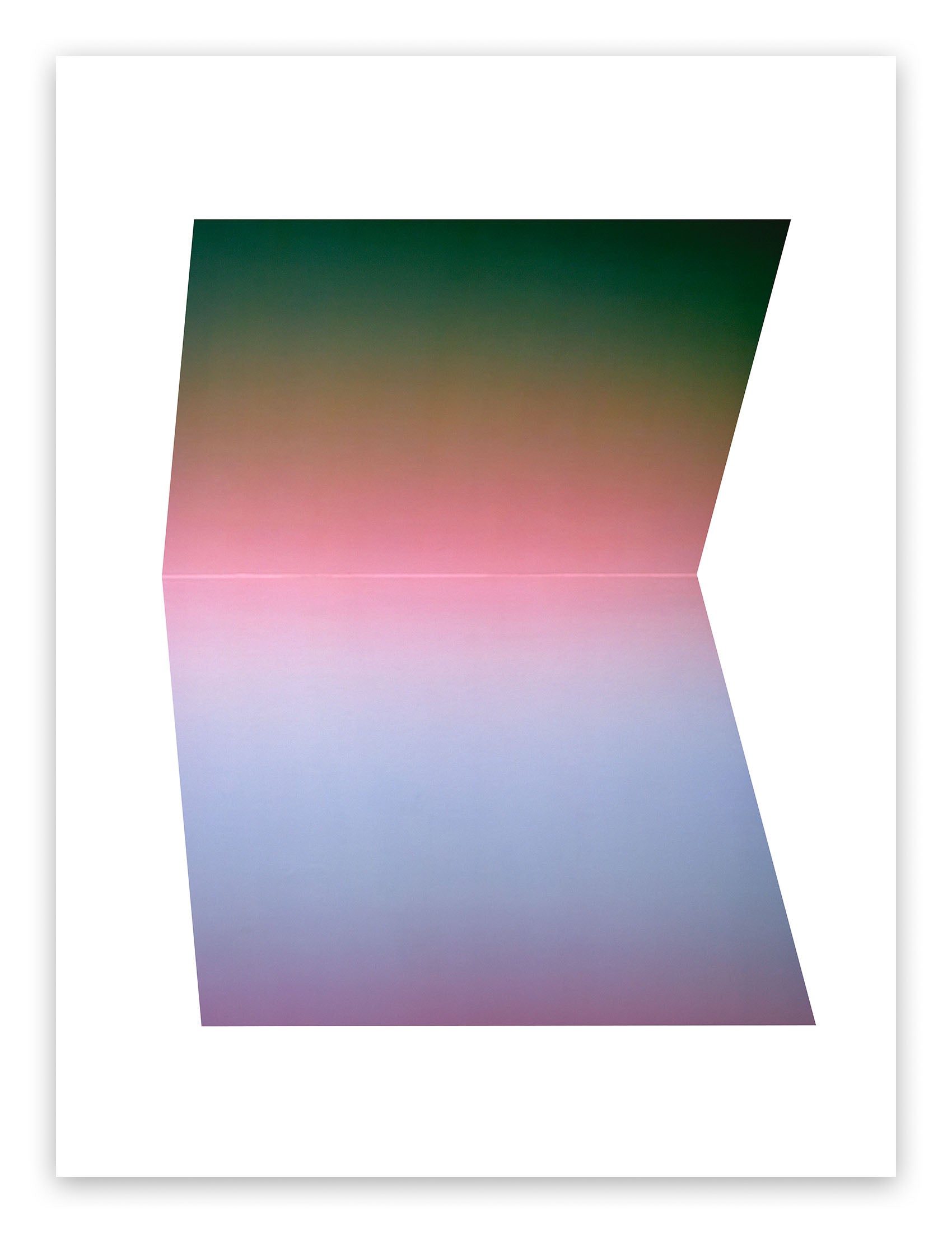 A picture of a pink and green abstract painting on a white background.