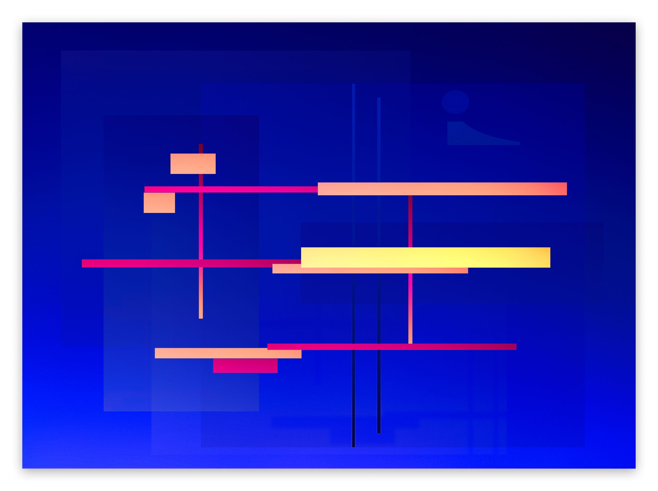 Cosmosis Collage 427.4A7 - Composition no 2C4 Blue by Anne Katrine Senstad, 2018