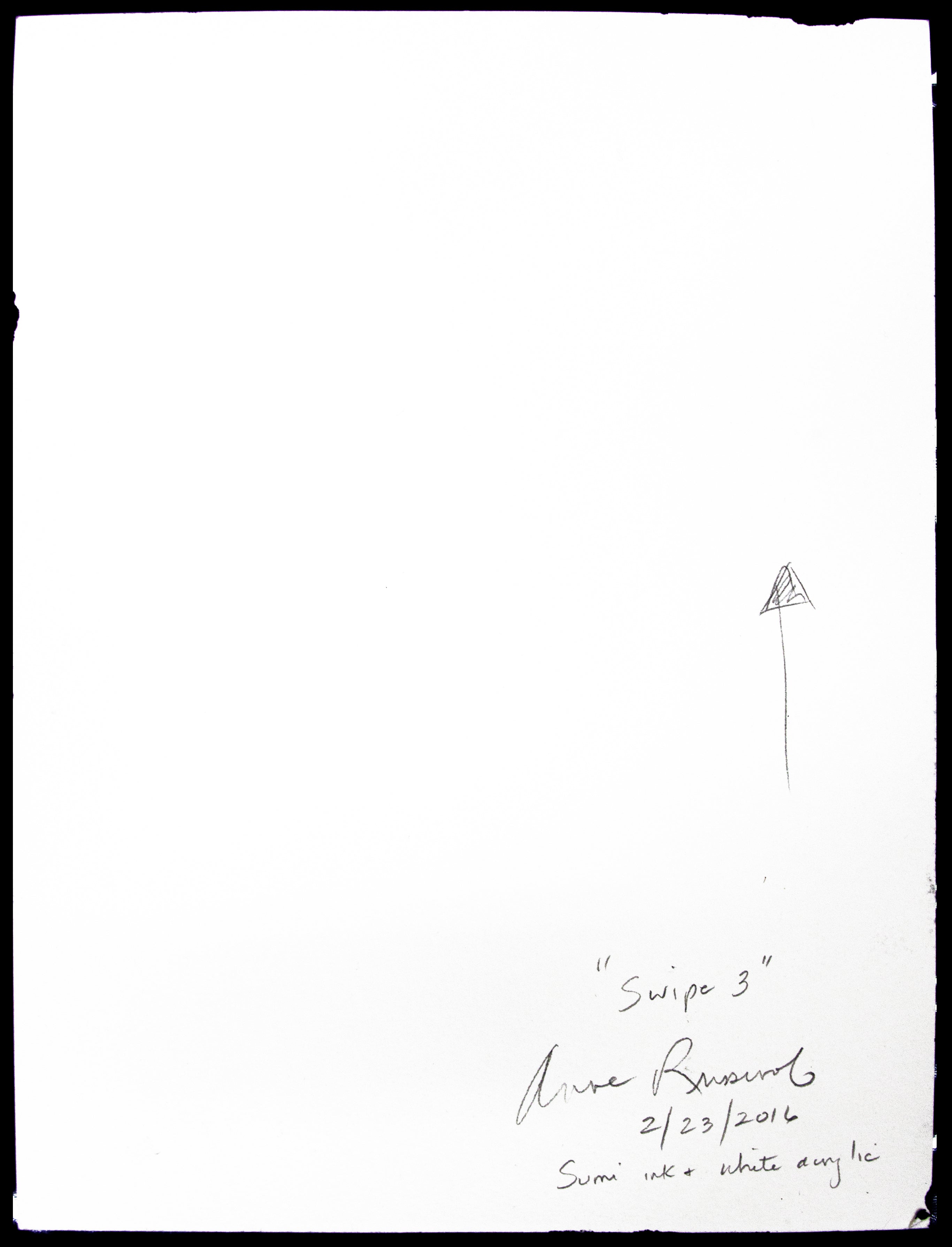 Artwork by Anne Russinof, Swipe 3, Made of Sumi ink and paint on paper 